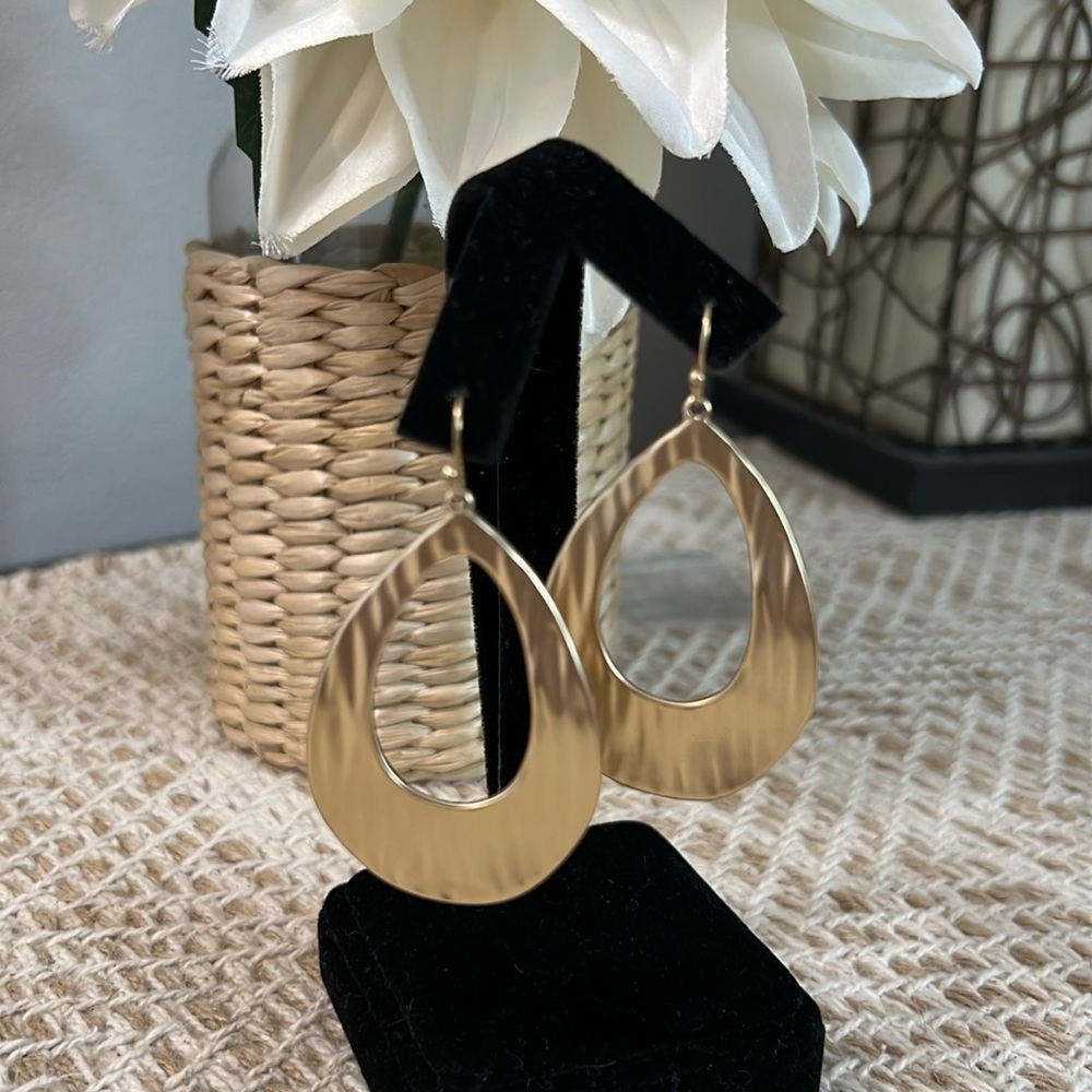 Matte Gold Drop Earrings